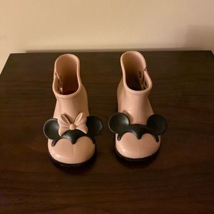 Mini Melissa Mickey and Minnie ears rain boots
